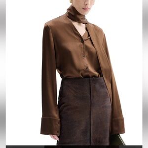 Co Scarf Blouse in Silk Charmeuse - NWT!